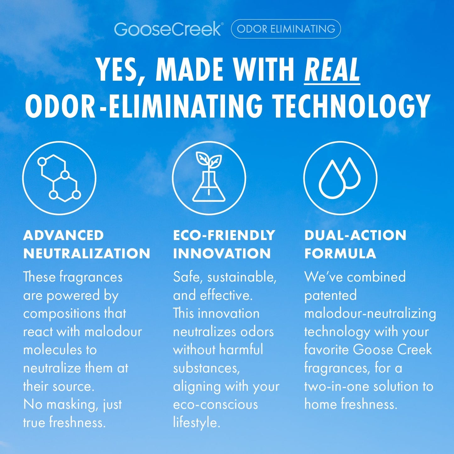 Cool Rain Drops Odor Eliminating 3-Wick Candle